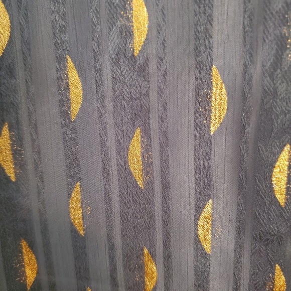 Banana Republic Dillion hunter green copper foil detail chiffon button blouse S - Picture 8 of 12